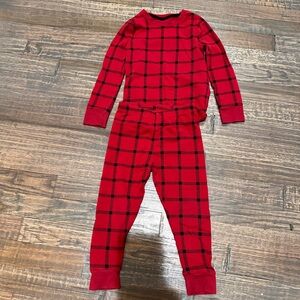 Soma Kids Red and Black Plaid Pajama Set